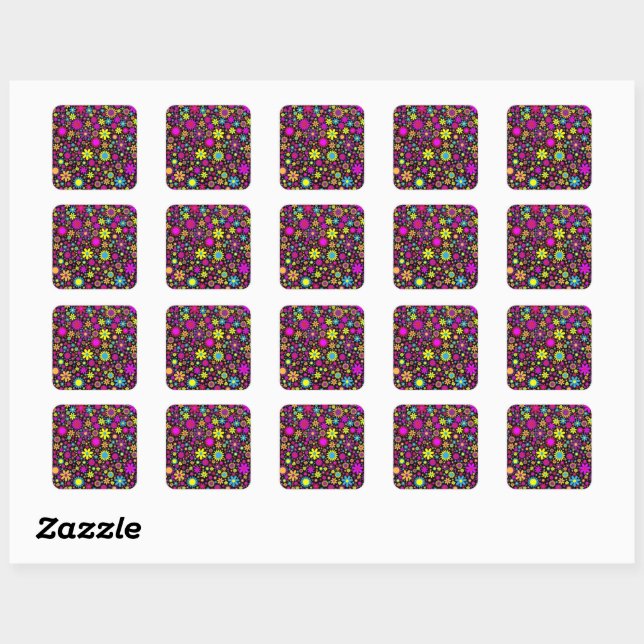 Flower Power Square Sticker (Sheet)
