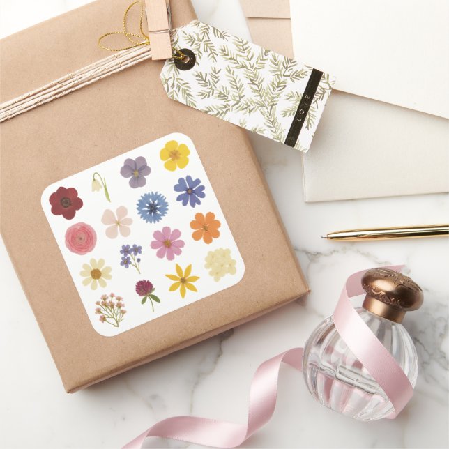 Flower Power Square Sticker (Gifting)