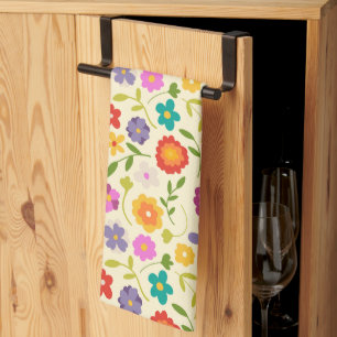 Flower power tea towel