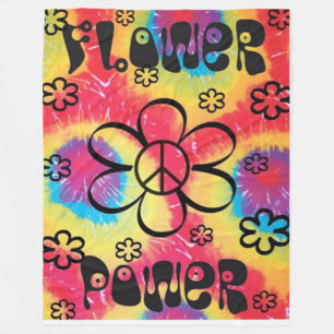 FLOWER POWER TIE DYED Fleece Blanket