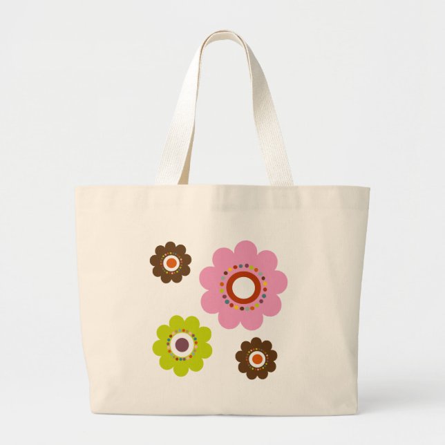 Flower Power Tote or Cloth Grocery Bag (Front)
