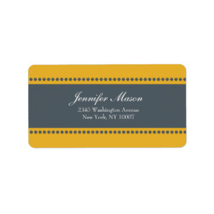 Flower power - yellow and grey address labels