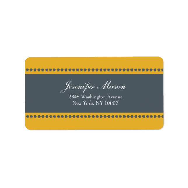Flower power - yellow and grey address labels (Front)