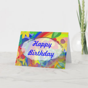 Flower Power & your text Happy Birthday Card