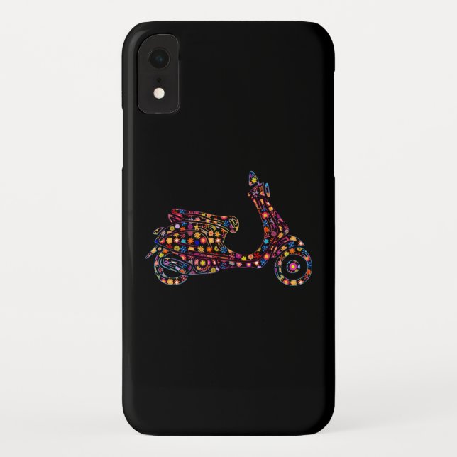 Flower Powered Motor-Scooter Motorcycle Case-Mate iPhone Case (Back)