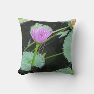 Flower Pretty Pink Water Lily Bloom Floral Cushion