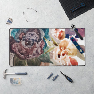 Flower Princess Blush Pink Pastel Watercolor Desk Mat