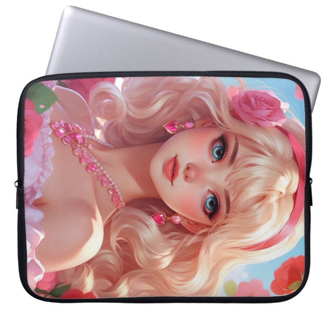 Flower princess  laptop sleeve (Front)