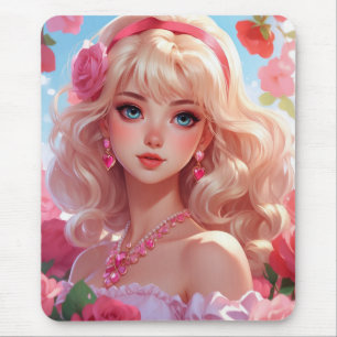 Flower princess mouse pad