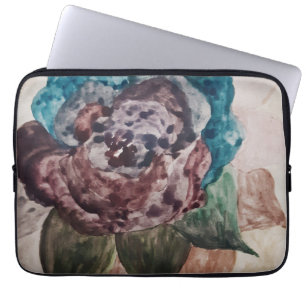 Flower Princess Pastel Navy Blue Blush Pink Floral Laptop Sleeve