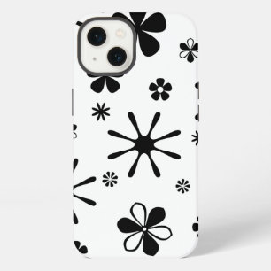 Flower Print Black and White Speck iPhone Case