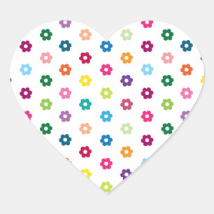 Flower Print Heart Sticker