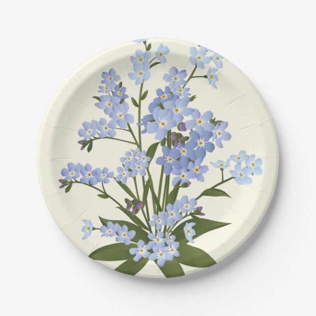 Flower Print  Paper Plate (Front)