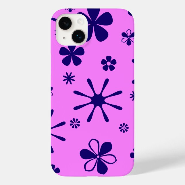 Flower Print Pink and Purple Case-Mate iPhone Case (Back)