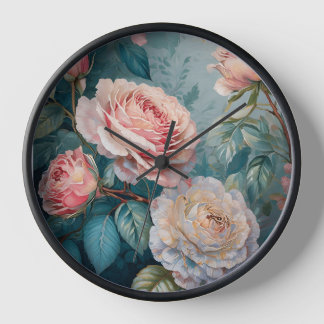 Flower Print Watch Home Decor Clock