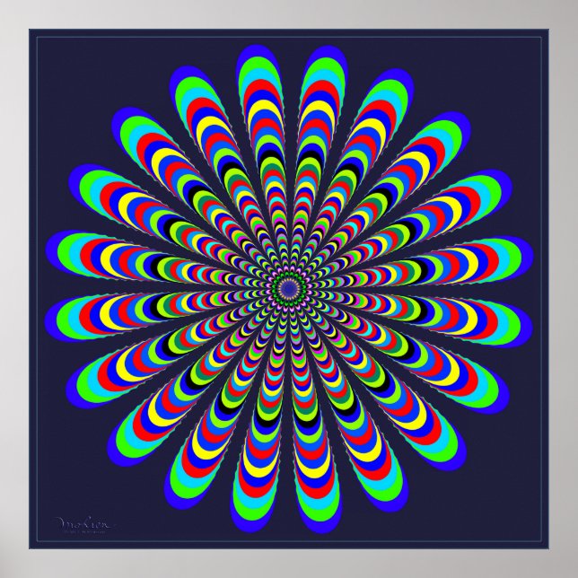 Flower Propeller Optical Illusion Poster (Front)
