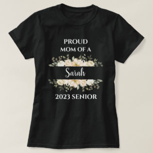 flower Proud Mum Of 2023 Senior Personalised Name T-Shirt
