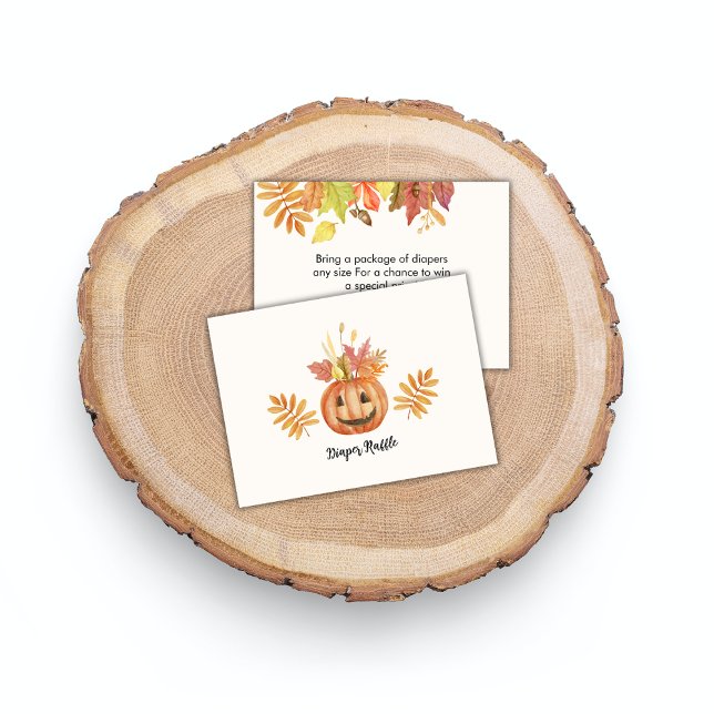Flower Pumpkin Halloween Fall Diaper Raffle Ticket Enclosure Card (Flower Pumpkin Halloween Fall Diaper Raffle Ticket Enclosure Card)