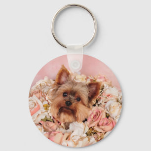 Flower pup key ring