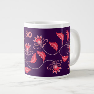 FLOWER PURPLE GIFT GIRLFRIEND, WIFE, HUSBAND LARGE COFFEE MUG