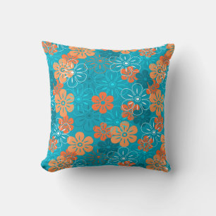 Flower Rain Hawaiian Retro Floral Cushion