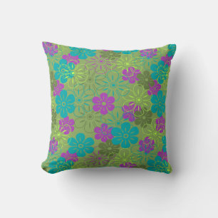 Flower Rain Hawaiian Retro Floral Cushion