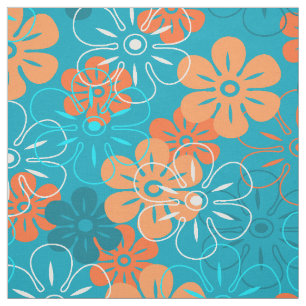 Flower Rain Hawaiian Retro Floral Fabric