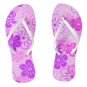 Flower Rain Hawaiian Retro Floral Thongs