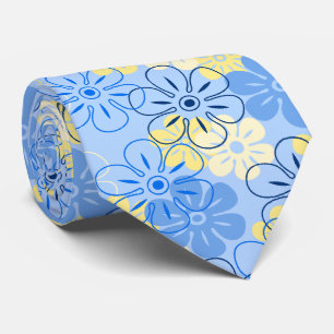 Flower Rain Hawaiian Two-sided Printed Tie