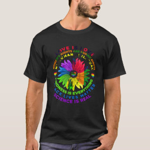 Flower Rainbow Human Black Lives Rights Science LG T-Shirt