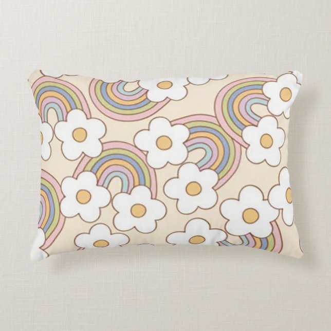Flower Rainbows Decorative Cushion (Front)
