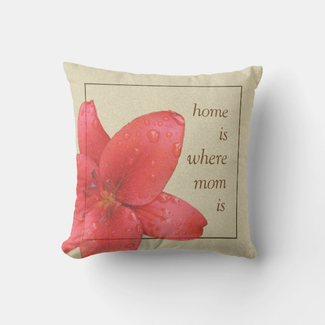 Flower Red Lily for Mum Cushion (Front)
