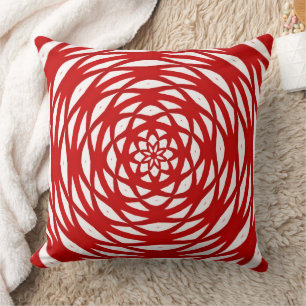 Flower Red White Christmas Modern Design Cushion
