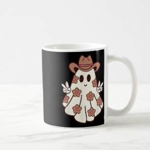 Flower Retro Western Ghost Halloween Funny Cowgirl Coffee Mug