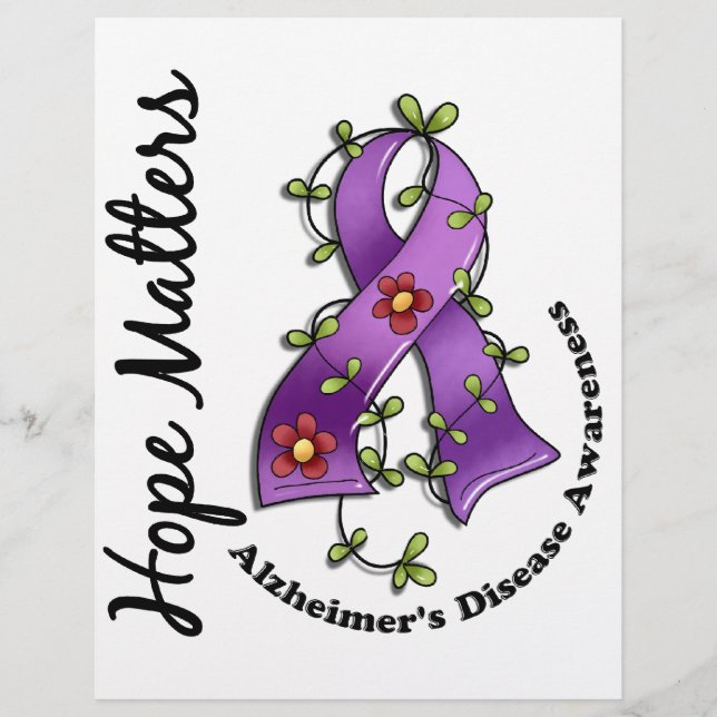 Flower Ribbon 4 Hope Matters Alzheimer's Disease Flyer (Front)