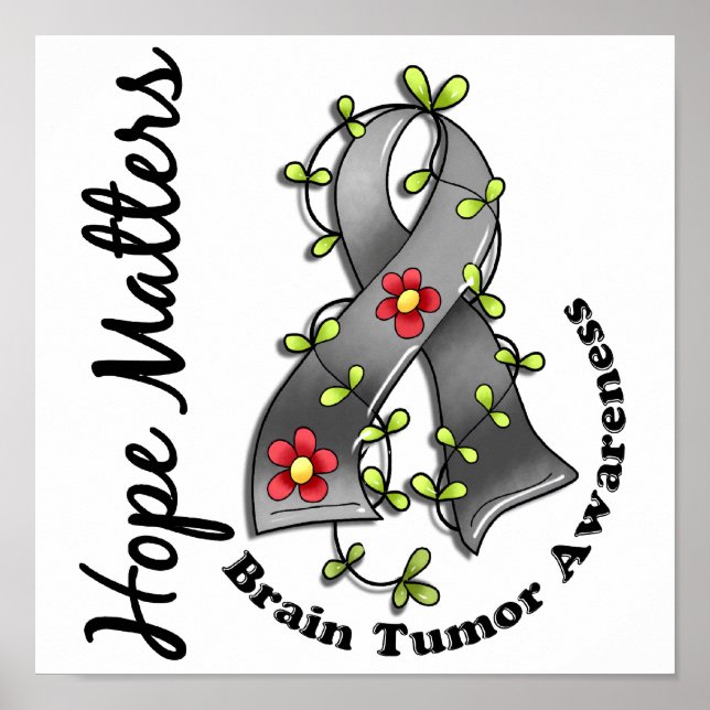 Flower Ribbon 4 Hope Matters Brain Tumour Poster (Front)