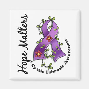 Flower Ribbon 4 Hope Matters Cystic Fibrosis Magnet