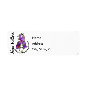 Flower Ribbon 4 Hope Matters Cystic Fibrosis Return Address Label