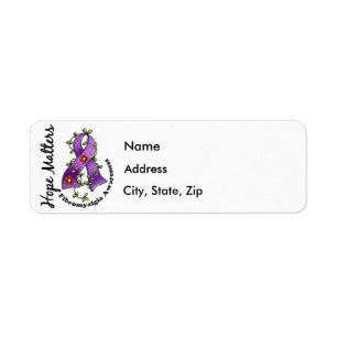 Flower Ribbon 4 Hope Matters Fibromyalgia Return Address Label