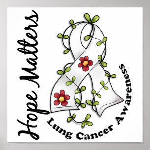 Flower Ribbon 4 Hope Matters Lung Cancer Poster