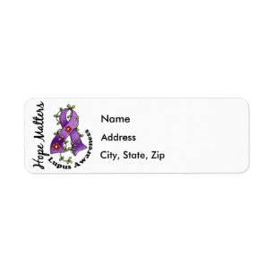 Flower Ribbon 4 Hope Matters Lupus Return Address Label