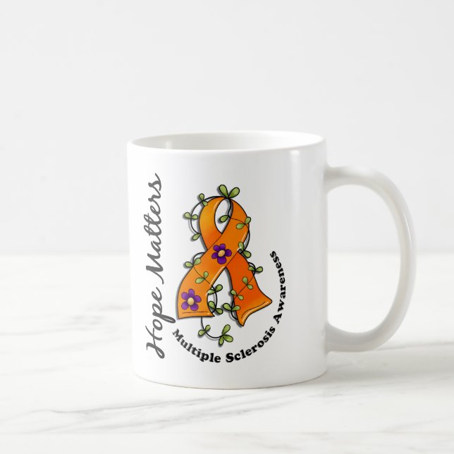 Flower Ribbon 4 Hope Matters Multiple Sclerosis Coffee Mug (Right)