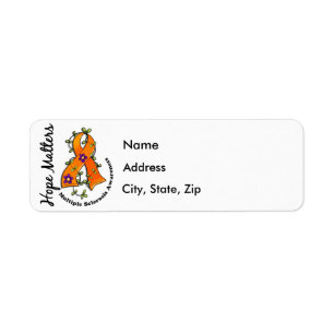 Flower Ribbon 4 Hope Matters Multiple Sclerosis Return Address Label