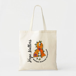 Flower Ribbon 4 Hope Matters Multiple Sclerosis Tote Bag