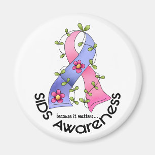 Flower Ribbon SIDS AWARENESS T-Shirts & Gifts Magnet