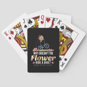 Flower Ride a Bike Joke - Nature Lover Pun Playing Cards