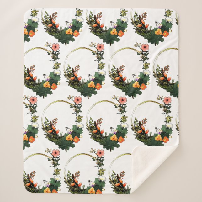 Flower rin g sherpa blanket (Front)
