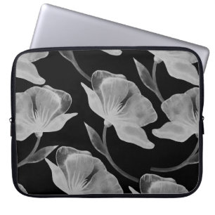 Flower rose illustration watercolor seamless patte laptop sleeve