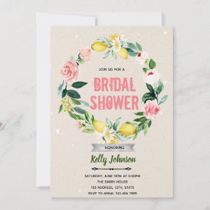 Flower rose lemon invite
