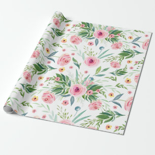 Flower Roses Pattern Wrapping Paper
